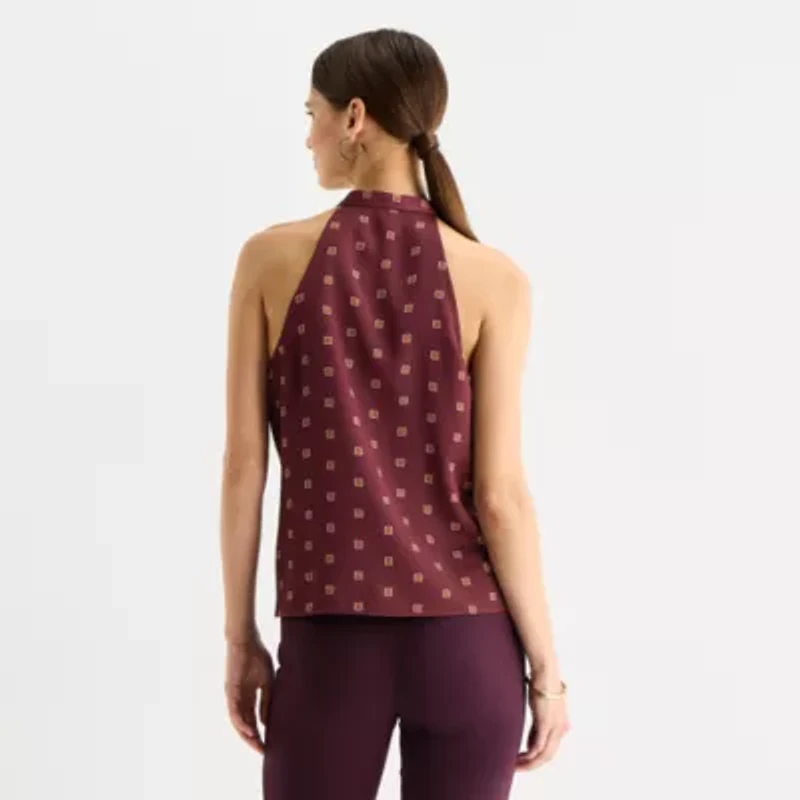 Worthington Womens Halter Neck Sleeveless Blouse