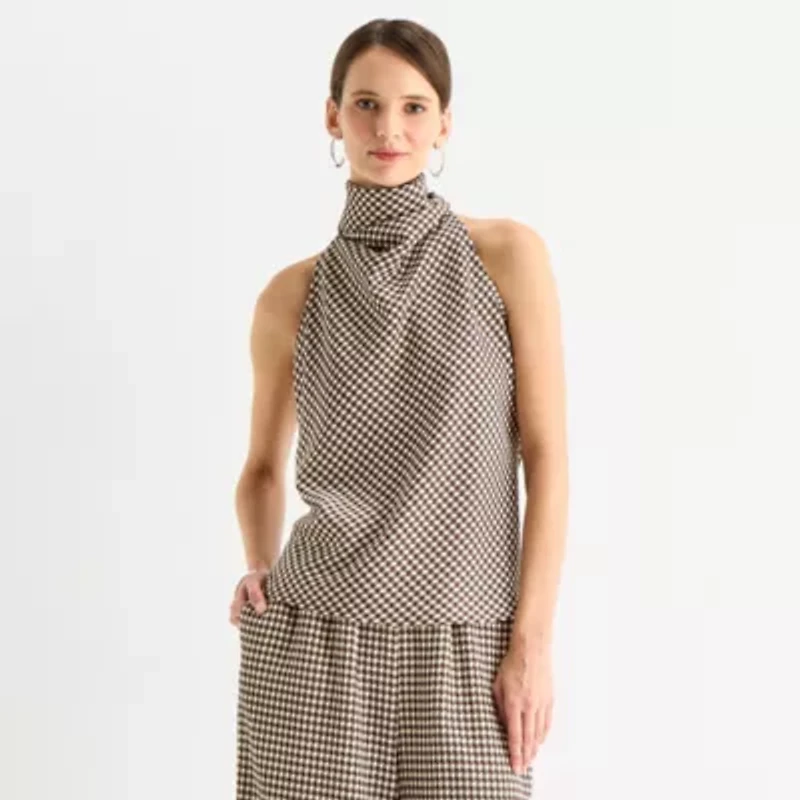 Worthington Womens Cowl Neck Sleeveless Blouse