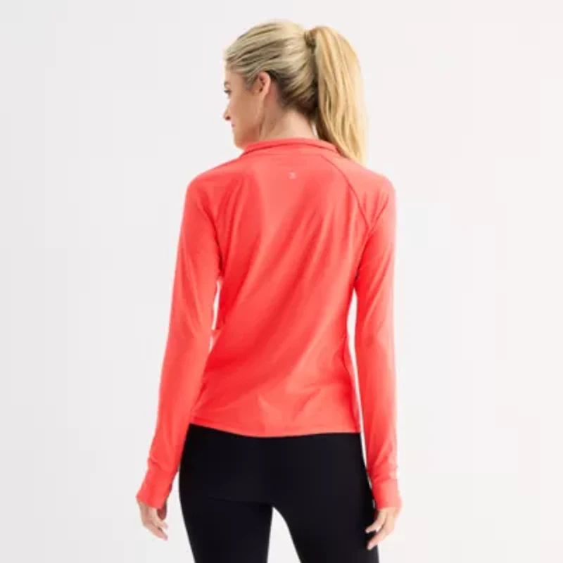 Xersion EverUltra-Lite Womens Mock Neck Long Sleeve Active Quarter-Zip Pullover