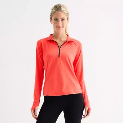 Xersion EverUltra-Lite Womens Mock Neck Long Sleeve Active Quarter-Zip Pullover