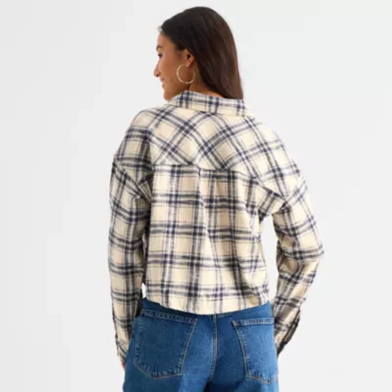 a.n.a Plaid Womens Long Sleeve Regular Fit Button-Down Shirt