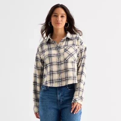 a.n.a Plaid Womens Long Sleeve Regular Fit Button-Down Shirt