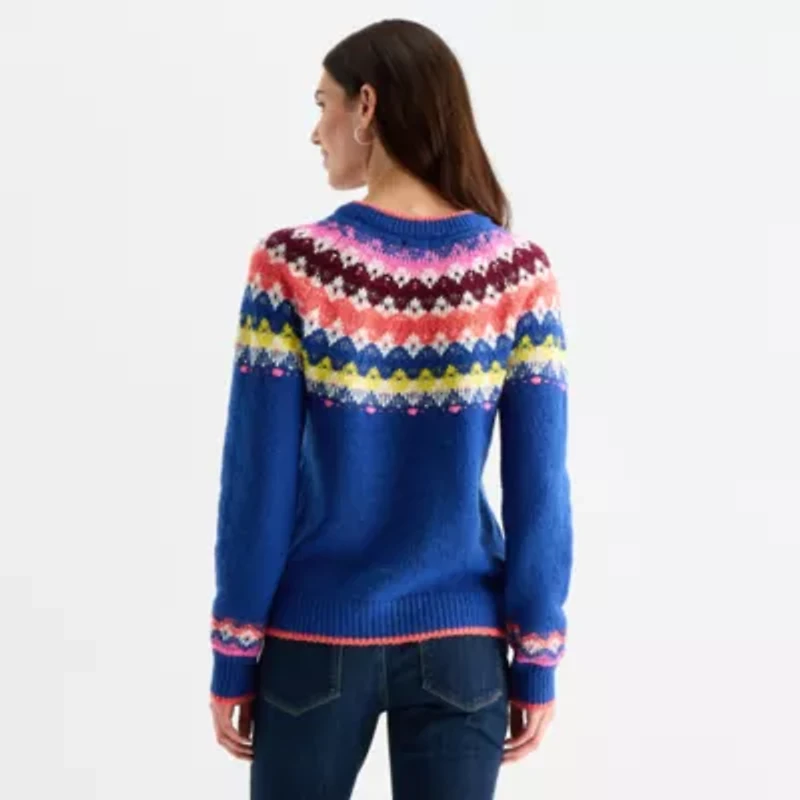 St. John's Bay Womens Crew Neck Long Sleeve Pullover Sweater