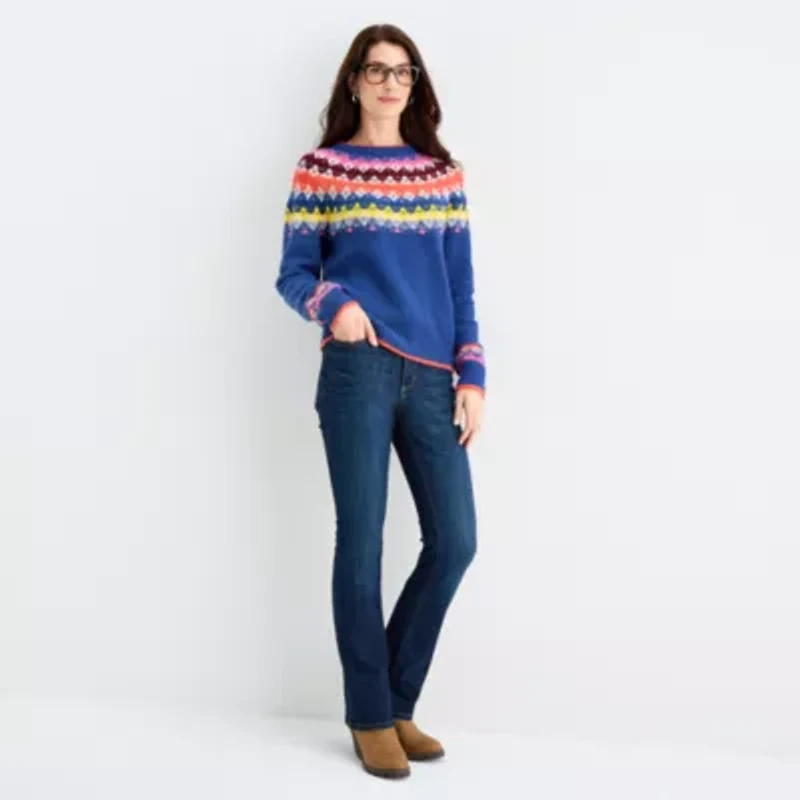 St. John's Bay Womens Crew Neck Long Sleeve Pullover Sweater
