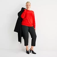 Worthington Plus Womens Crew Neck Long Sleeve Pullover Sweater