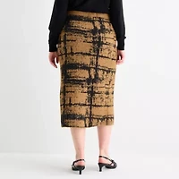 Worthington Womens Midi Plus A-Line Skirt