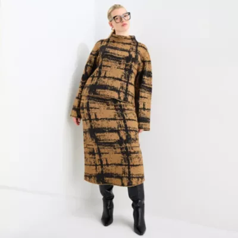 Worthington Womens Midi Plus A-Line Skirt