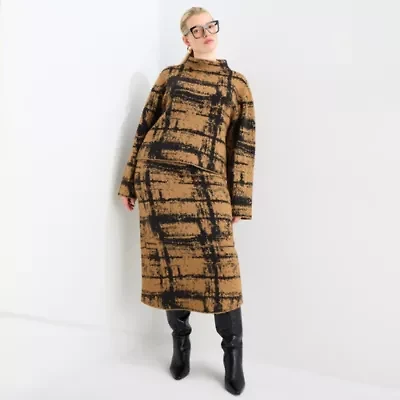 Worthington Womens Midi Plus A-Line Skirt