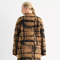 Worthington Plus Womens Mock Neck Long Sleeve Abstract Pullover Sweater