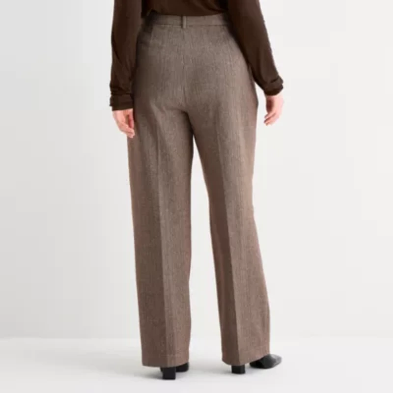 Worthington Womens Plus Straight Trouser