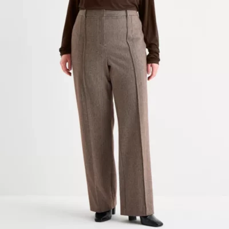 Worthington Womens Plus Straight Trouser