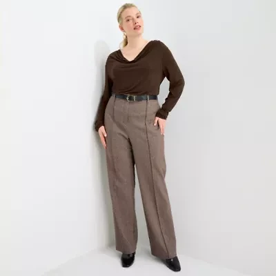 Worthington Womens Plus Straight Trouser