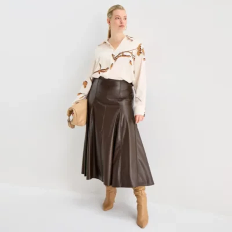 Worthington Womens Plus Long Sleeve Blouse
