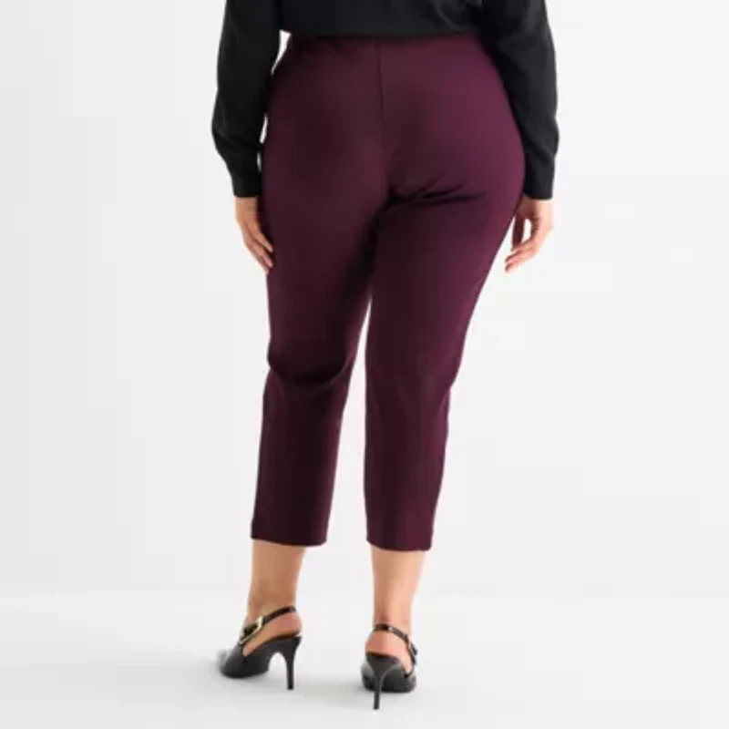 Worthington Womens Plus Pull-On Pant