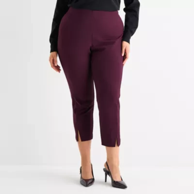 Worthington Womens Plus Pull-On Pant