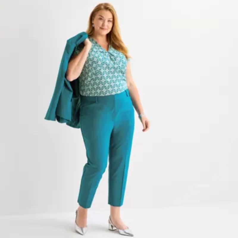 Liz Claiborne Emma Ponte Womens Plus Ankle Pant