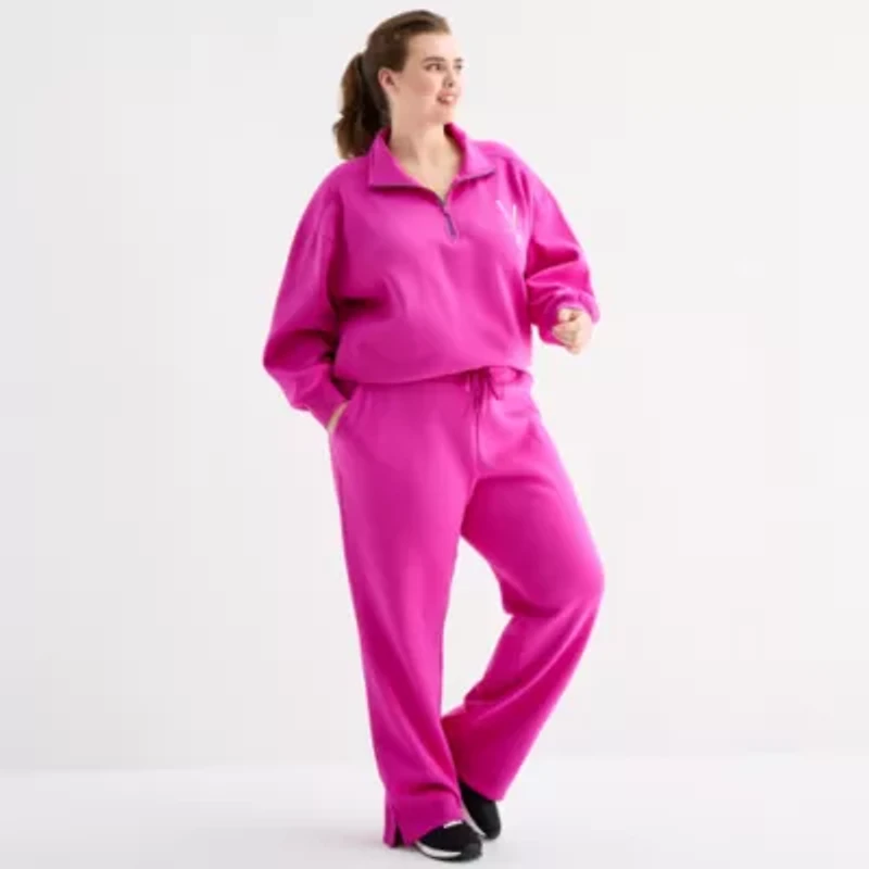 Xersion Womens Super Soft Fleece Straight Leg Sweatpant Plus