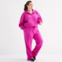 Xersion Womens Super Soft Fleece Straight Leg Sweatpant Plus