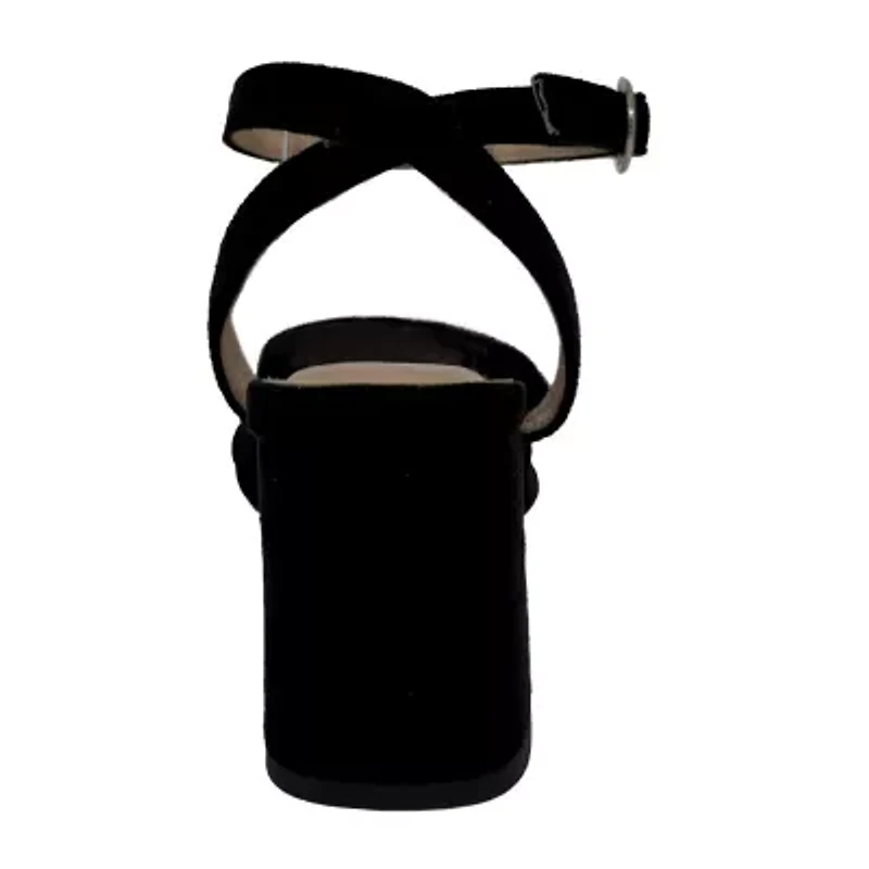 Pop Kavari Womens Square Open Toe Block Heel Pumps