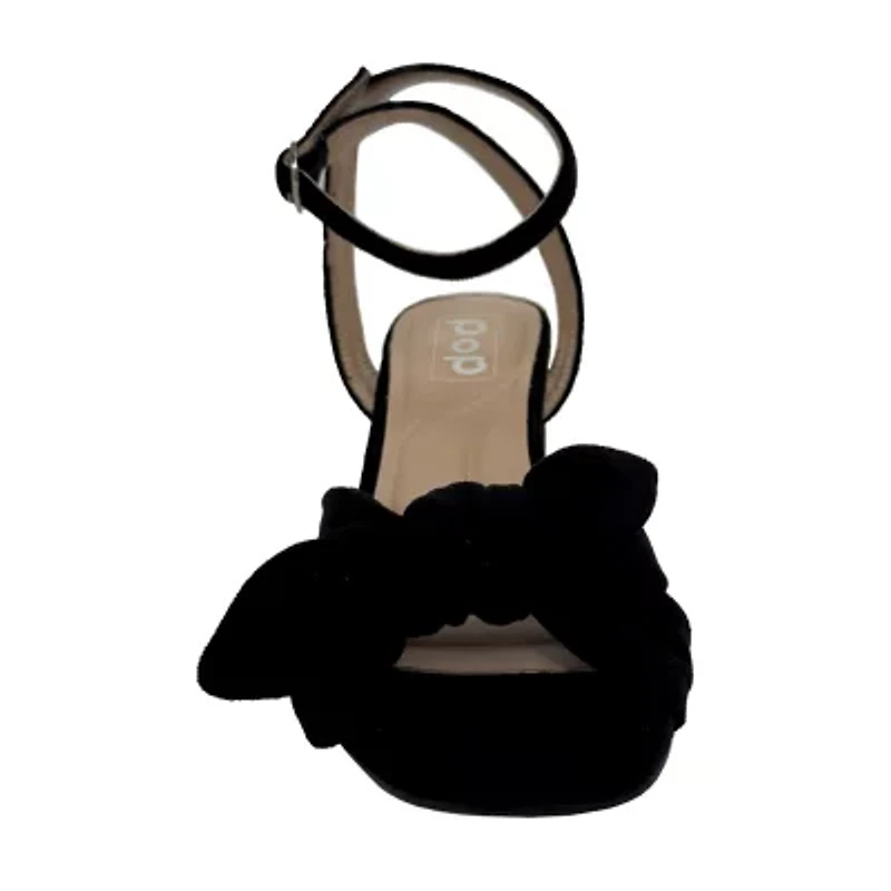 Pop Kavari Womens Square Open Toe Block Heel Pumps