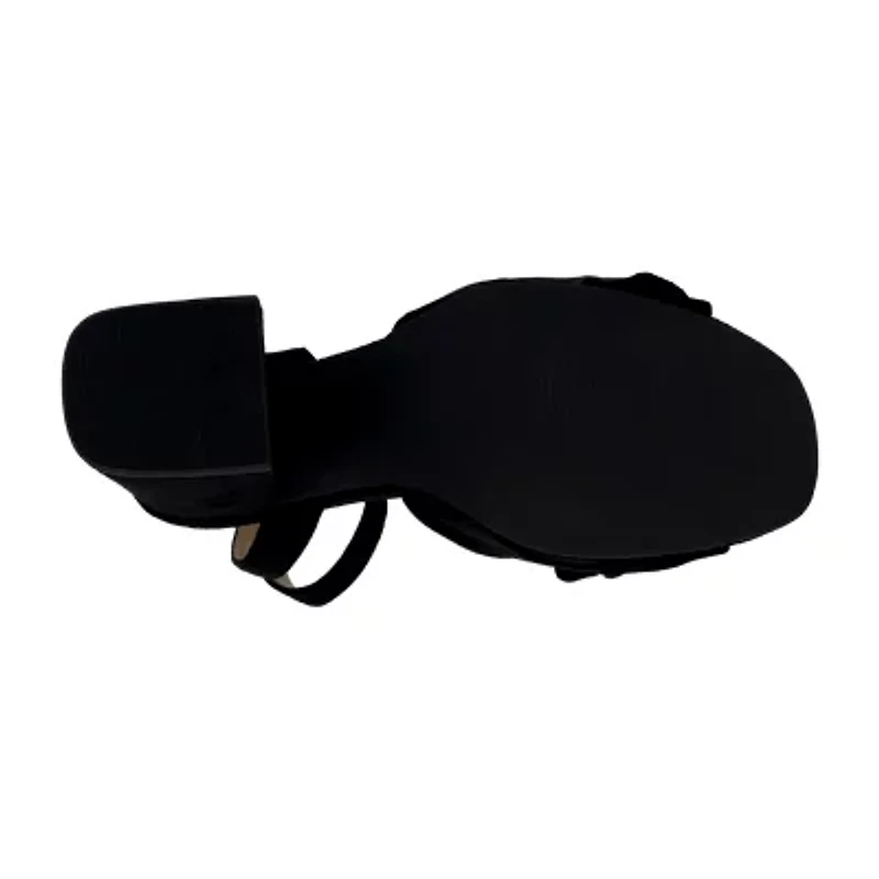 Pop Kavari Womens Square Open Toe Block Heel Pumps