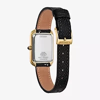 Citizen Womens Black Leather Strap Watch Em1192-01e