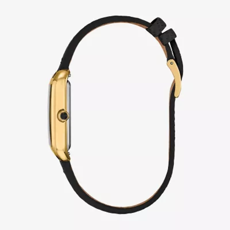 Citizen Womens Black Leather Strap Watch Em1192-01e