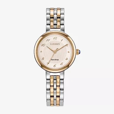Citizen Womens Two Tone Stainless Steel Bracelet Watch Em0996-84y