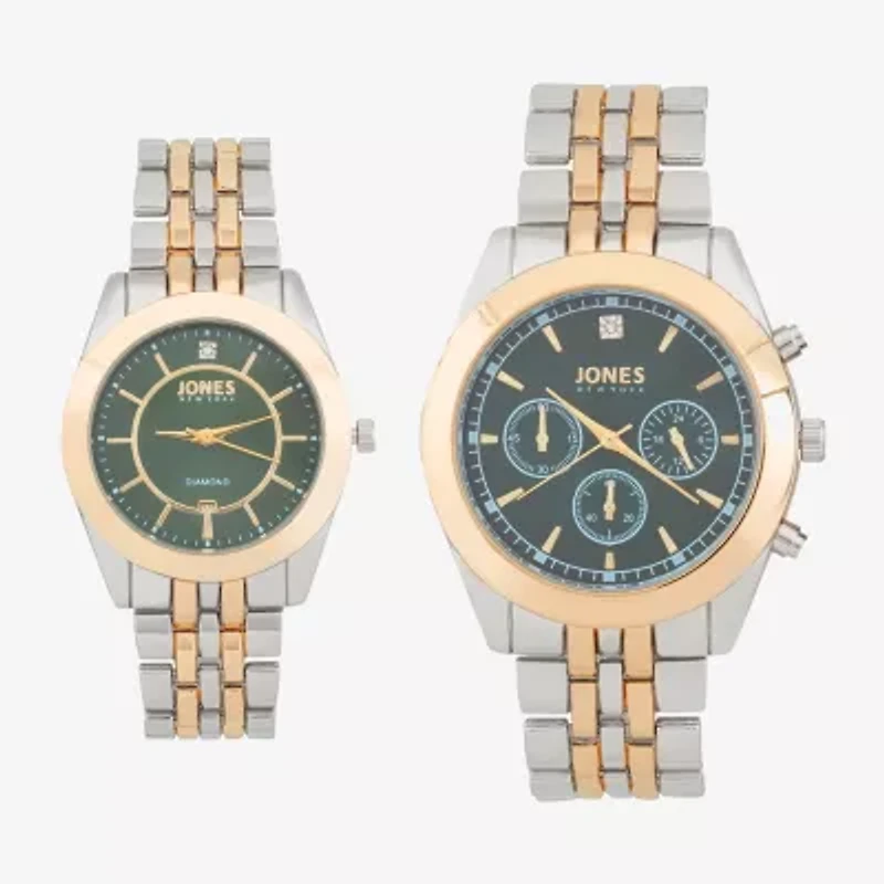 Jones N.Y. Unisex Adult Chronograph Two Tone Bracelet Watch M0022s-42-X34