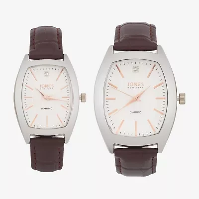 Jones N.Y. Unisex Adult Brown Strap Watch M0024s-42-B16