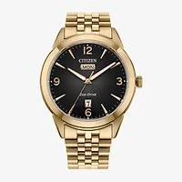 Citizen Mens Gold Tone Stainless Steel Bracelet Watch Aw0152-58h