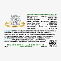 Signature By Modern Bride Womens 4 1/7 Ct. T.W. Lab Grown White Diamond 14K Two Tone Gold Round Engagement Ring