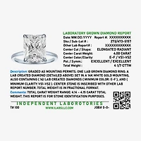 Signature By Modern Bride (E-F / Vs1-Vs2) Womens 4 1/7 Ct. T.W. Lab Grown White Diamond 14K Gold Solitaire Engagement Ring