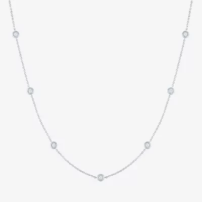 Yes, Please! (G-H, Si2-I1) Womens 1/4 CT. T.W. Lab Grown White Diamond Sterling Silver Round 16 Inch Pendant Necklace