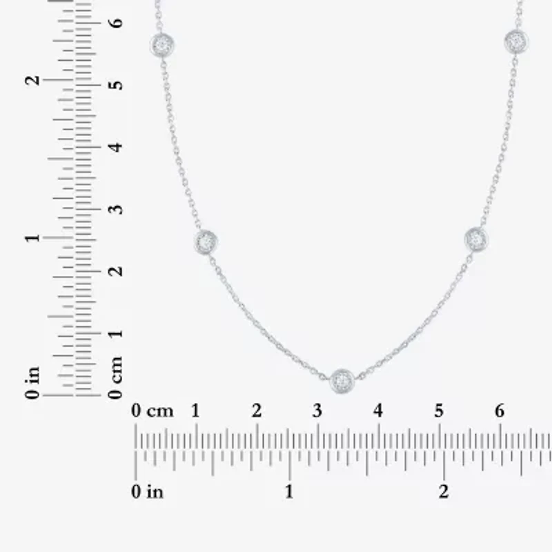 Yes, Please! (G-H, Si2-I1) Womens 1/4 CT. T.W. Lab Grown White Diamond Sterling Silver Round 16 Inch Pendant Necklace