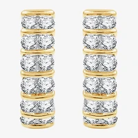 G/ Si1-Si2 Womens 2 CT. T.W. Lab Grown White Diamond 14K Gold Over Silver 20.5mm Round Hoop Earrings