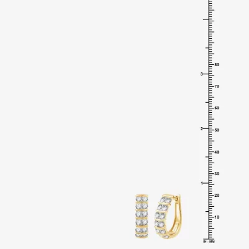 G/ Si1-Si2 Womens 2 CT. T.W. Lab Grown White Diamond 14K Gold Over Silver 20.5mm Round Hoop Earrings