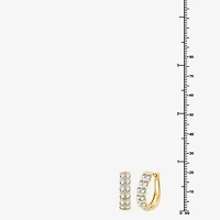 G/ Si1-Si2 Womens 2 CT. T.W. Lab Grown White Diamond 14K Gold Over Silver 20.5mm Round Hoop Earrings