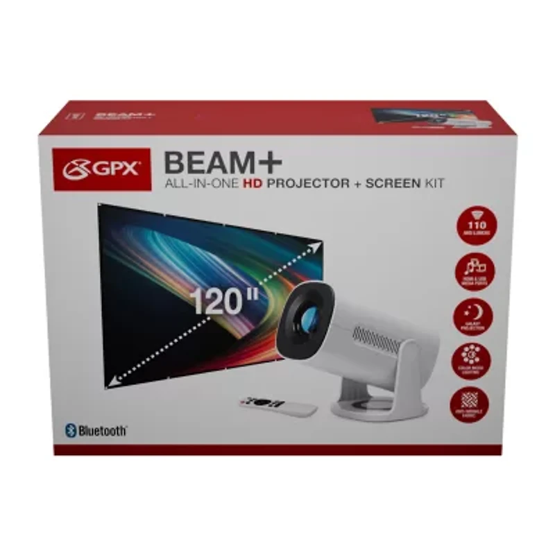 GPX 720p Projector and Screen Bundle