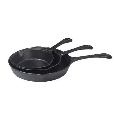 Commercial Chef Cast Iron 3-Piece Skillet