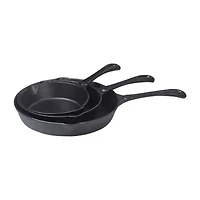 Commercial Chef Cast Iron 3-Piece Skillet
