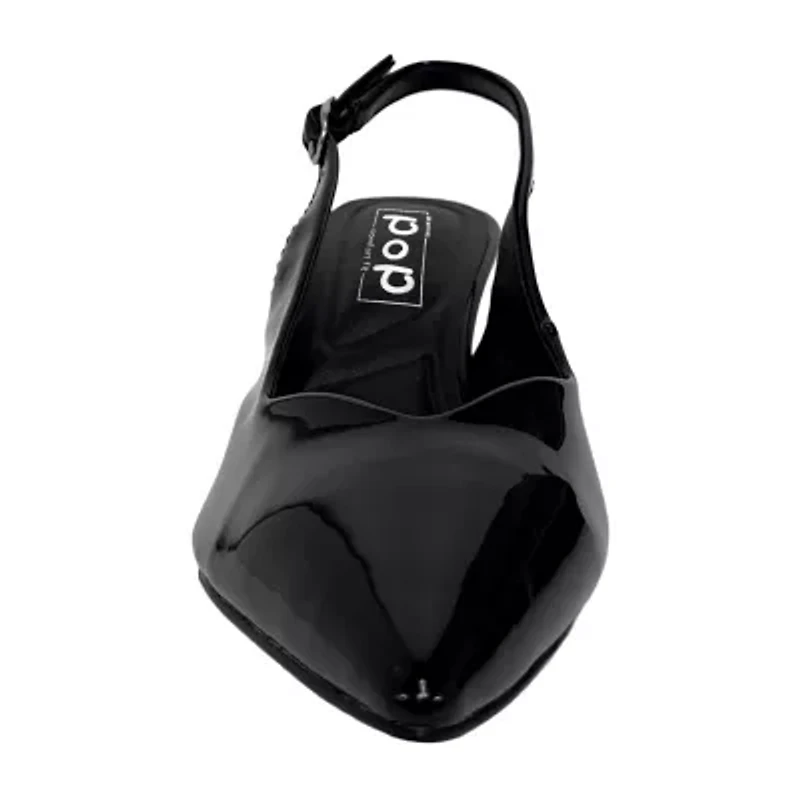 Pop Savien Womens Pointed Closed Toe Kitten Heel Pumps