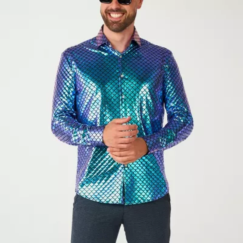 Opposuits Fancy Fish Mens Long Sleeve Dress Shirt