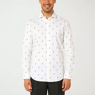 Suitmeister Christmas Trees Mens Long Sleeve Dress Shirt