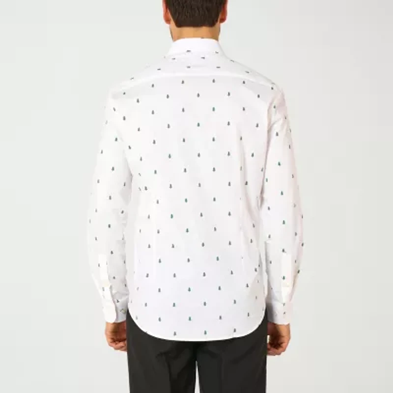 Suitmeister Christmas Trees Mens Long Sleeve Dress Shirt