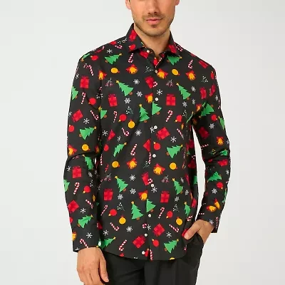 Opposuits Christmas Mens Long Sleeve Dress Shirt