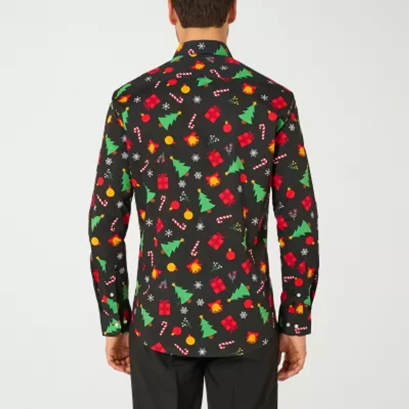 Opposuits Christmas Mens Long Sleeve Dress Shirt