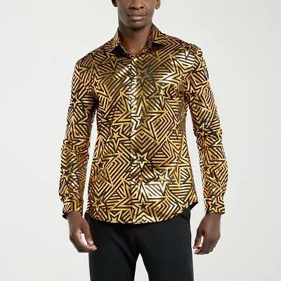 Opposuits Golden Geo Star Mens Long Sleeve Dress Shirt