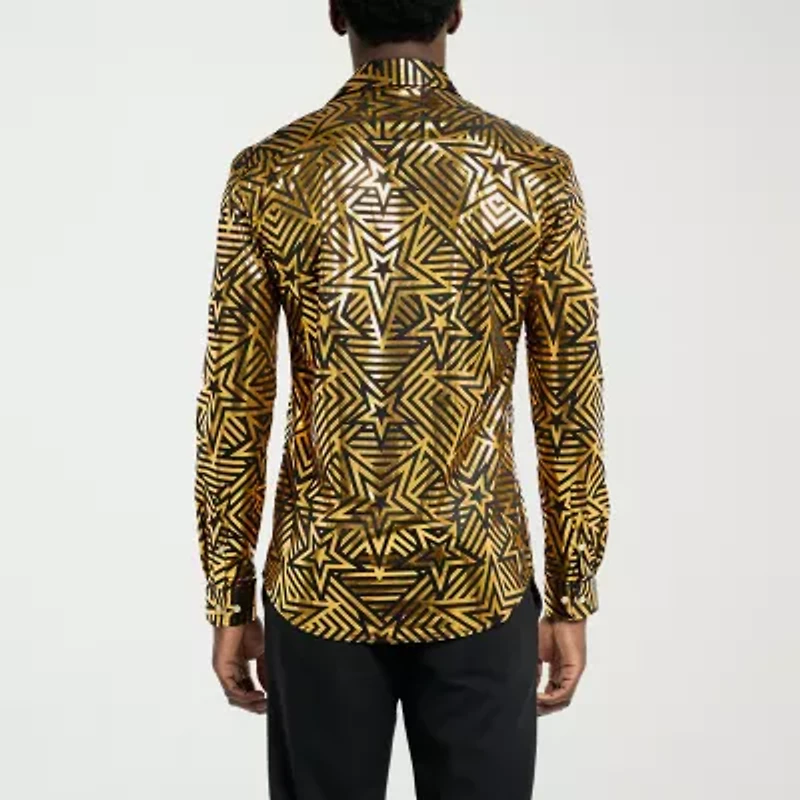 Opposuits Golden Geo Star Mens Long Sleeve Dress Shirt