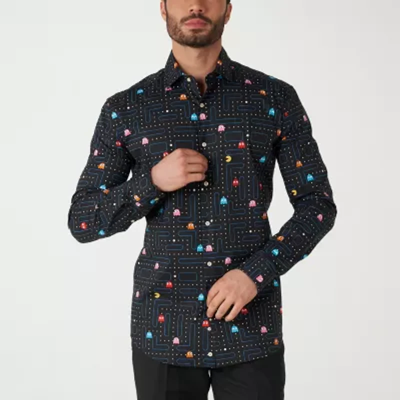Opposuits Mens Pacman Long Sleeve Dress Shirt